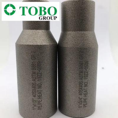티타늄 합금 철 관 이음쇠 ASTM B363 Ti Gr7 2 Ｘ 1 SCH10S Ｘ SCH40S 티탄 합금 스웨이지 젖꼭지