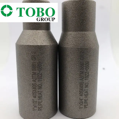 안출된 관 이음쇠 티타늄 합금 철 ASTM B861 GR2 2 Ｘ 1 SCH10S Ｘ SCH40S 티탄 합금 스웨이지 젖꼭지