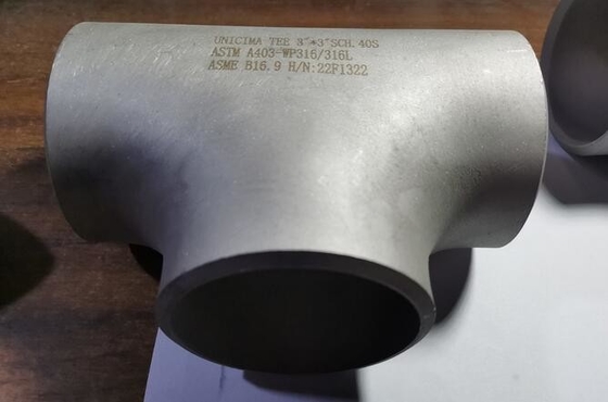 스트레이트 t자  3 * 3 SCH-40S ASTM A403-WP316/316L ASME B16.9를 용접하는 이음새가 없는 엉덩이
