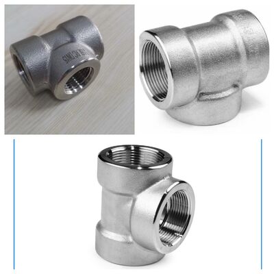 고품질 ASME B16.9/ASTM A403 WP316 304 SS 스테인리스 스틸 나사식 등경 티
