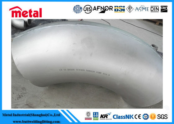 ASME B16 9 니켈 합금 파이프 피팅 NO8020 90도 팔꿈치 LR 합금 20